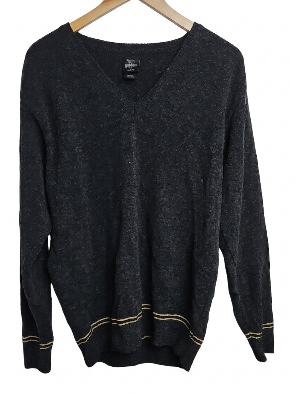 Universal Studio Harry Potter House Hufflepuff Lambs Wool VNeck Sweater Sz XL